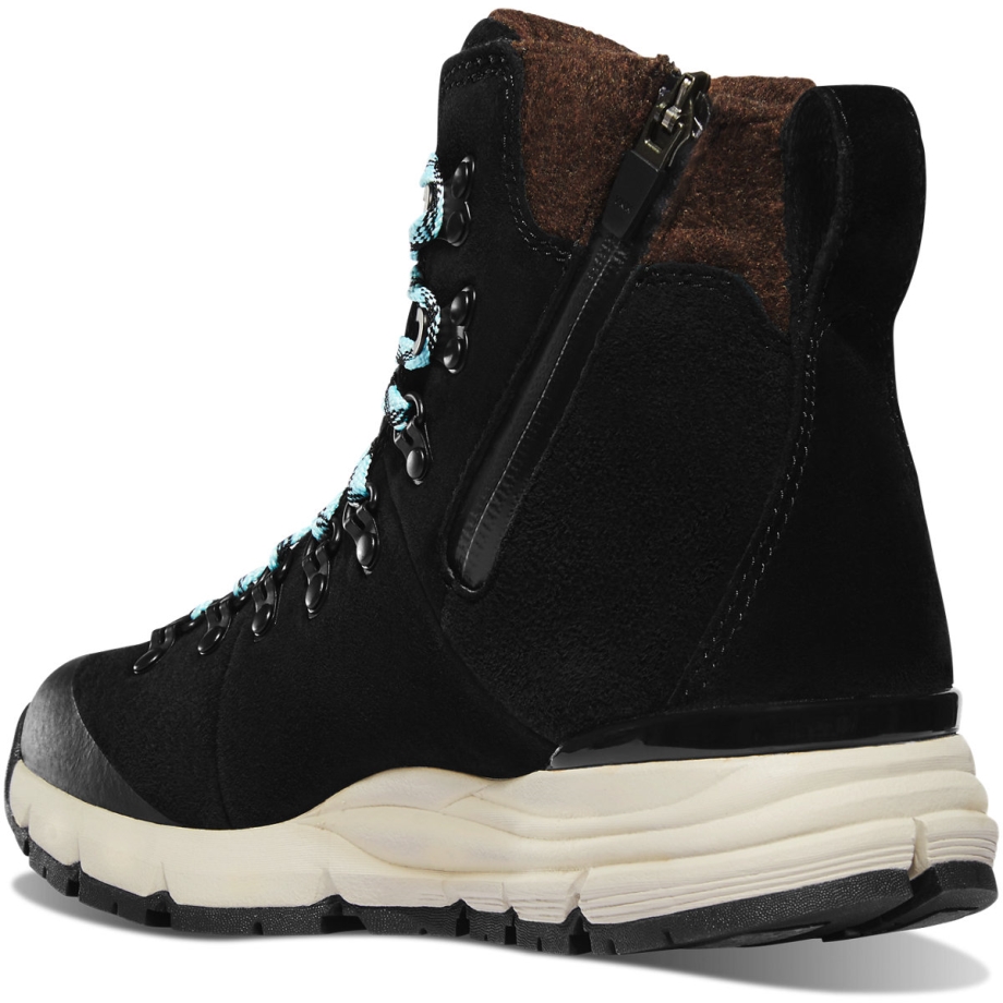 Danner Dame Arctic 600 Side-lynlås 7 Sort/gnistblå 200g