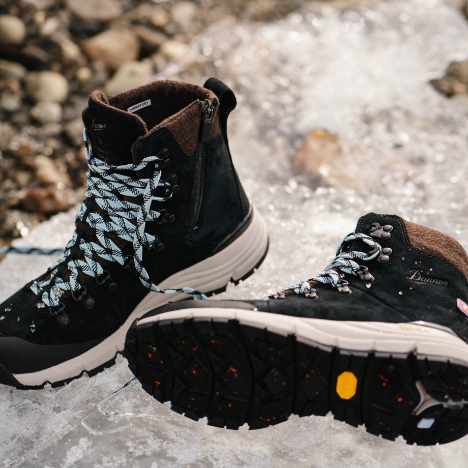 Danner Dame Arctic 600 Side-lynlås 7 Sort/gnistblå 200g